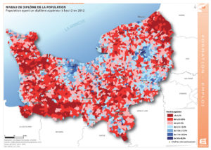 Niveau de diplôme de la population - Population ayant un diplôme supérieur à bac+2 en 2012